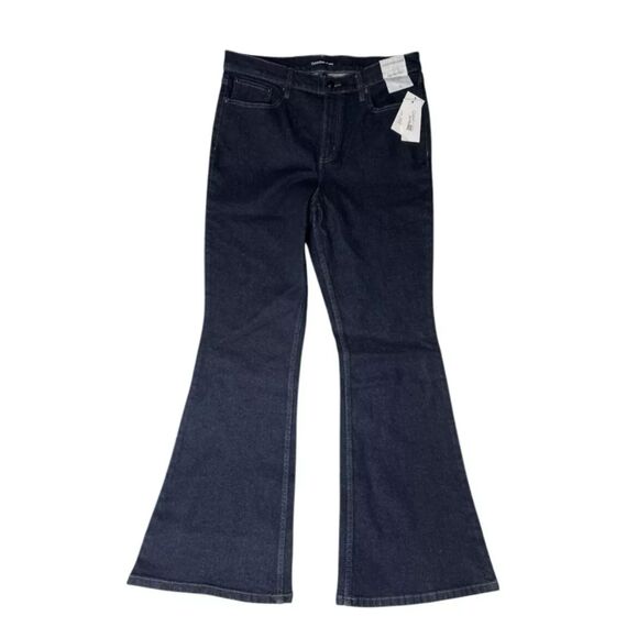 Calvin Klein High Rise Flare Jeans Dark‎ Wash Size 24 Tall NWT - Picture 4 of 4